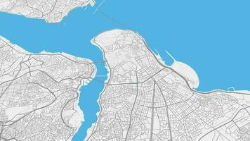 azul gris Estanbul mapa antecedentes bucle. hilado alrededor Turquía ciudad aire imágenes. sin costura panorama giratorio terminado céntrico fondo. video