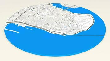 3d model Istanbul map background loop. Spinning around Turkey city air footage. Seamless panorama rotating over downtown backdrop. video