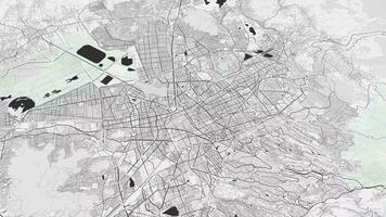 negro y blanco mexico ciudad mapa antecedentes bucle. hilado alrededor mexico ciudad aire imágenes. sin costura panorama giratorio terminado céntrico fondo. video