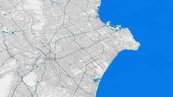 azul gris los angeles mapa antecedentes bucle. hilado alrededor unido estados ciudad aire imágenes. sin costura panorama giratorio terminado céntrico fondo. video