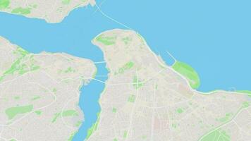 Estanbul mapa antecedentes bucle. hilado alrededor Turquía ciudad aire imágenes. sin costura panorama giratorio terminado céntrico fondo. video