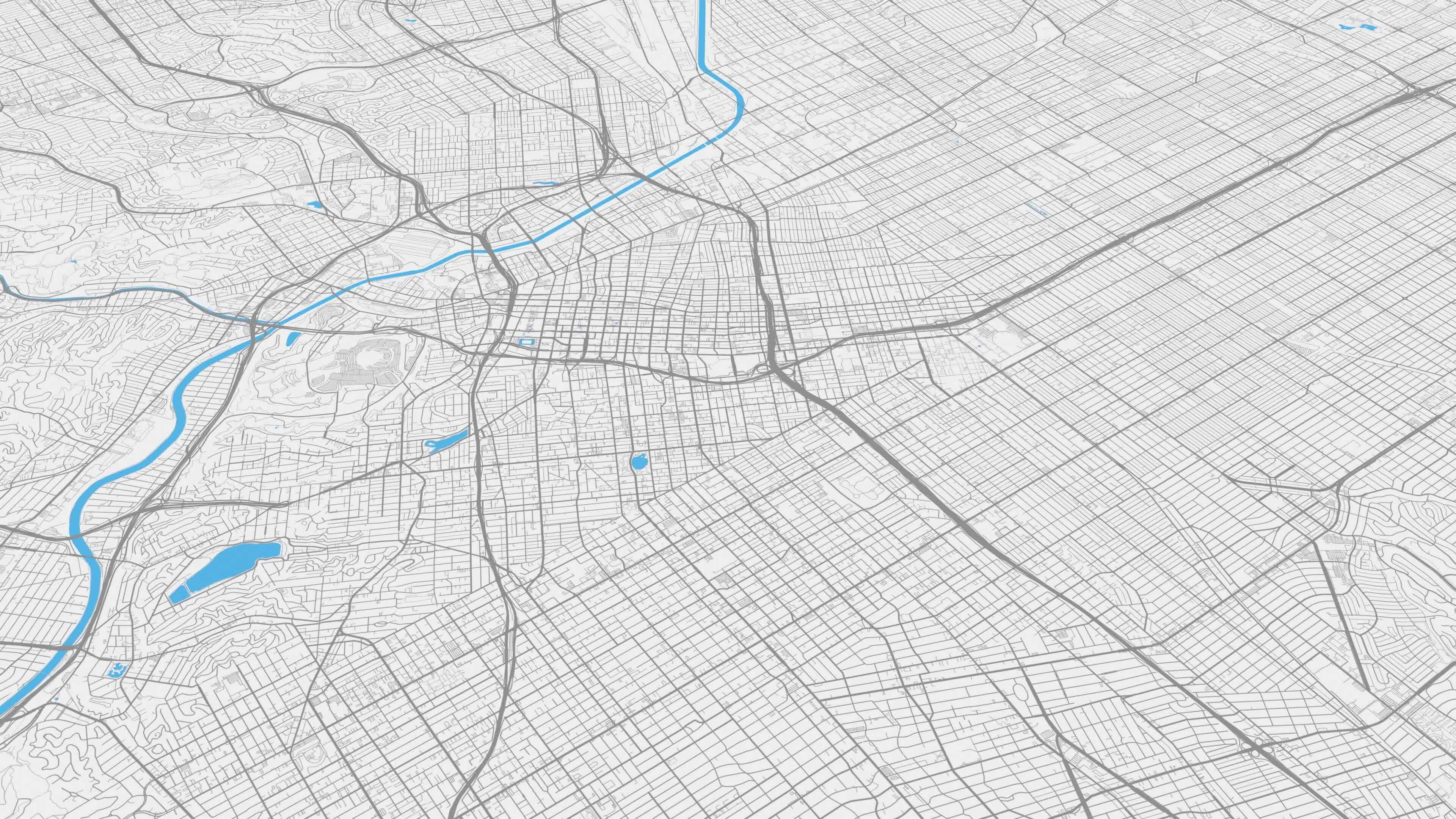 Light blue grey Los Angeles map background loop. Spinning around United