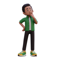 3d masculino personagem pensando png