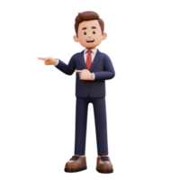 3d male character pointing right png