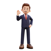 3d male character give ok sign png