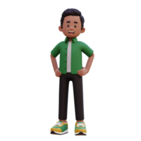 3d male character hand on hip png