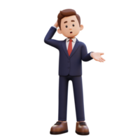 3d Masculin personnage confus png