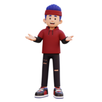 3d male character talking png