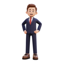 3d masculino personagem mão em quadril png