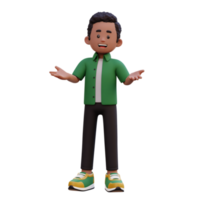 3d male character talking png