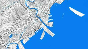 Blau grau Manila Karte Hintergrund Schleife. Spinnen um Philippinen Stadt Luft Filmaufnahme. nahtlos Panorama rotierend Über Innenstadt Hintergrund. video