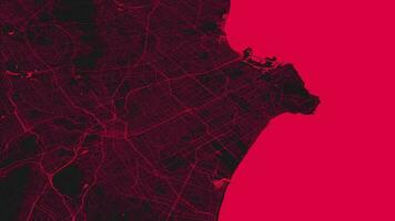 svart rosa los angeles Karta bakgrund slinga. spinning runt om förenad stater stad luft antal fot. sömlös panorama roterande över stadens centrum bakgrund. video