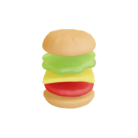 klibbig burger godis 3d illustration png