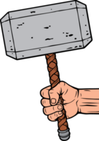 Hand halten thor Hammer png Illustration