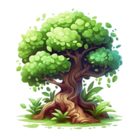 Illustration of trees isolated on background with png