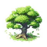 Illustration of trees isolated on background with AI Generated png