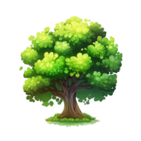 Illustration of trees isolated on background with AI Generated png