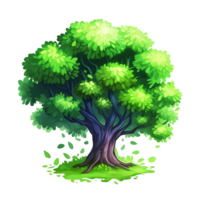 Illustration of trees isolated on background with AI Generated png