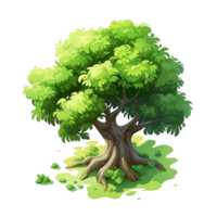 Illustration of trees isolated on background with AI Generated png