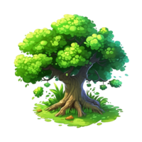 Illustration of trees isolated on background with AI Generated png