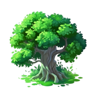 Illustration of trees isolated on background with AI Generated png