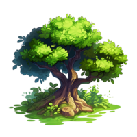 Illustration of trees isolated on background with png