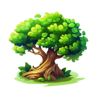 Illustration of trees isolated on background with AI Generated png