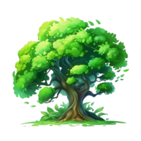 Illustration of trees isolated on background with AI Generated png
