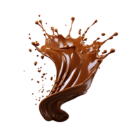 Splash of chocolate illustration, isolated object transparent background. png