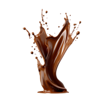 Splash of chocolate illustration, isolated object transparent background. AI Generated png