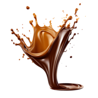 spruzzo di cioccolato illustrazione, isolato oggetto trasparente sfondo. ai generato png