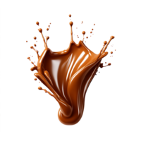 Splash of chocolate illustration, isolated object transparent background. AI Generated png