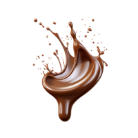 Splash of chocolate illustration, isolated object transparent background. png