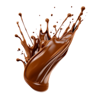 Splash of chocolate illustration, isolated object transparent background. png