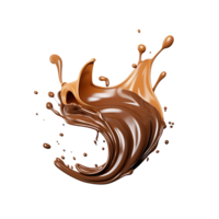 chapoteo de chocolate ilustración, aislado objeto transparente antecedentes. ai generado png