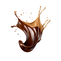 Splash of chocolate illustration, isolated object transparent background. AI Generated png