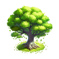 Illustration of trees isolated on background with AI Generated png