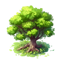 Illustration of trees isolated on background with AI Generated png