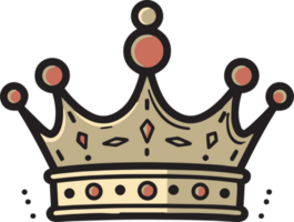 mano dibujado Clásico corona logo en plano línea Arte estilo png