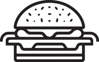 main tiré ancien Hamburger logo dans plat ligne art style png