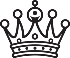hand- getrokken wijnoogst kroon logo in vlak lijn kunst stijl png