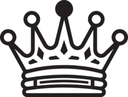 hand dragen årgång krona logotyp i platt linje konst stil png