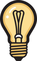 mão desenhado vintage luz lâmpada logotipo dentro plano linha arte estilo png