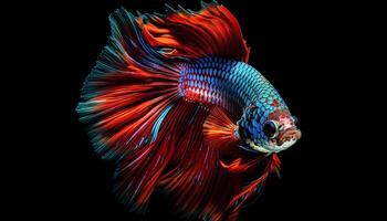 Motion and aggression in multi colored aquatic animals generated by AI photo