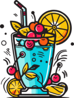 mano disegnato Vintage ▾ cocktail logo nel piatto linea arte stile png