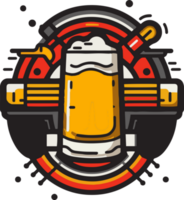 Hand gezeichnet Jahrgang Bier Logo im eben Linie Kunst Stil png