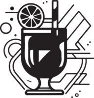 Hand gezeichnet Jahrgang Cocktail Logo im eben Linie Kunst Stil png