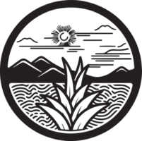 mano dibujado Clásico naturaleza y campos logo en plano línea Arte estilo png