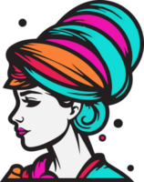 mano disegnato Vintage ▾ femmina capocuoco logo nel piatto linea arte stile png