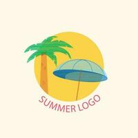 hand drawn summer badge logo template vector